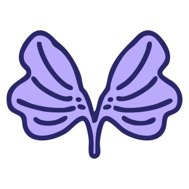 Geleneksel Japon ginko yaprağı sembolü parlak neon rengi.