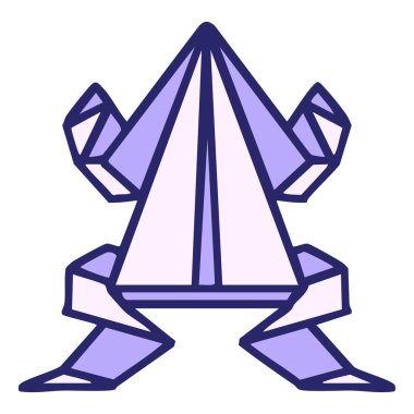 Japon kağıt origami kurbağası parlak neon renkli.