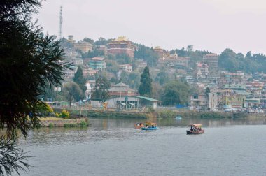 Mirik Lake Landscape, a small hill station located on the banks of a huge lake in the vast Himalayan Valley, is near Darjeeling in West Bengal India South Asia Pacific