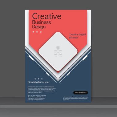 Kitap, broşür, broşür, poster için yaratıcı İş Kapağı Şablonu.