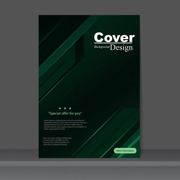 Geometrische Zakelijke Omslag Ontwerp Template Achtergrond Voor Boek Brochure Flyer — Stockvector