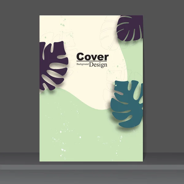 Omslag Ontwerp Sjabloon Natuur Laat Element Achtergrond Voor Boek Brochure — Stockvector