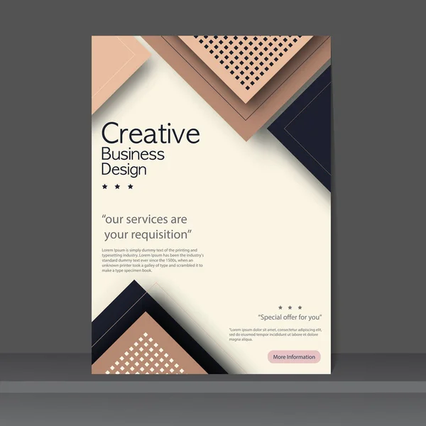 Zakelijke Omslag Ontwerp Sjabloon Geometrische Achtergrond Voor Boek Brochure Flyer — Stockvector