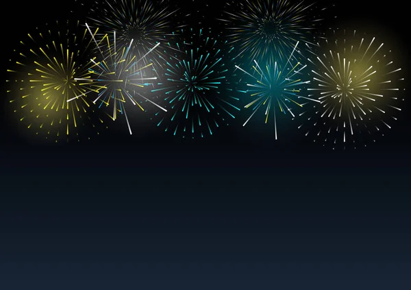 Fuochi Artificio Colorati Sfondo Scuro Banner Copertina Pagina Destinazione — Vettoriale Stock