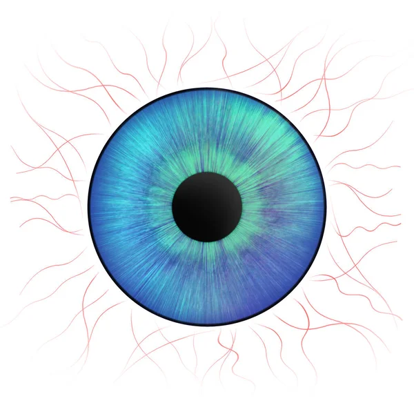 Ojos Iris Iris Humano Con Venas Sanguíneas Ilustración Ojo Diseño — Foto de Stock