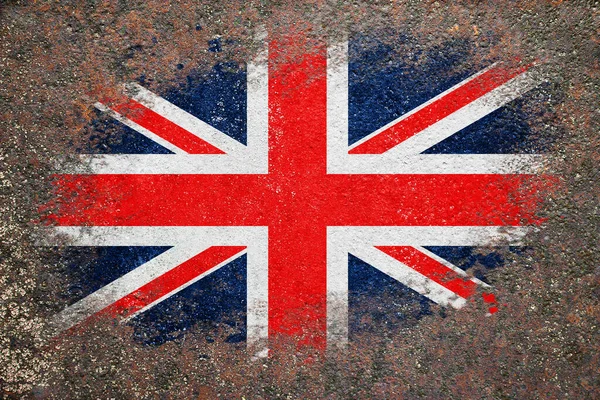 Μεγάλη Βρετανία Σημαία Του Ηνωμένου Βασιλείου Είναι Βαμμένη Σκουριασμένη Επιφάνεια — Φωτογραφία Αρχείου