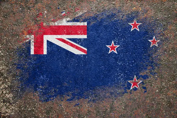 Avustralya Bayrağı Bayrak Paslı Bir Yüzeye Boyanmıştır Paslı Arka Plan — Stok fotoğraf