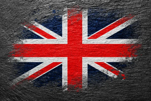 Vlajka Velké Británie Britská Vlajka Namalována Kamenném Povrchu Kamenné Pozadí — Stock fotografie