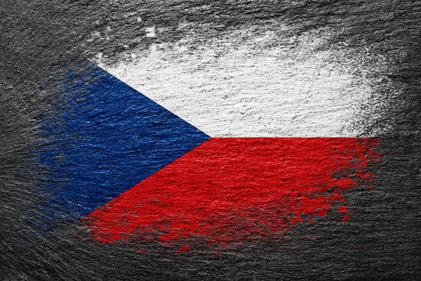 체코의 체코의 국기는 표면에 그려졌다 창조적 — 스톡 사진