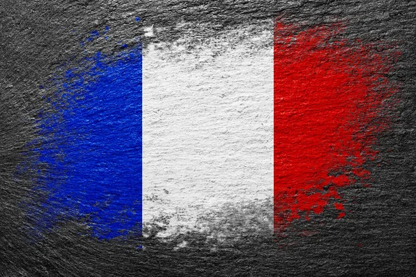 Прапор Франції Прапор Намальований Кам Яній Поверхні Кам Яний Фон — стокове фото