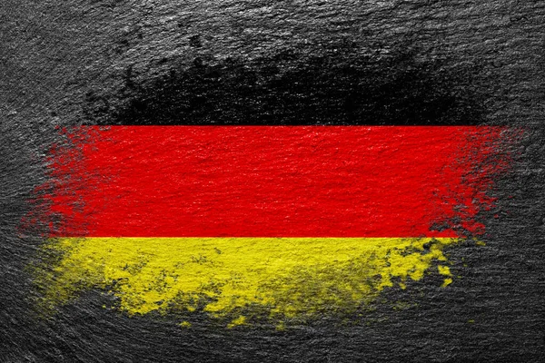 Σημαία Γερμανίας Σημαία Είναι Βαμμένη Πέτρινη Επιφάνεια Πέτρινο Φόντο Μαύρο — Φωτογραφία Αρχείου