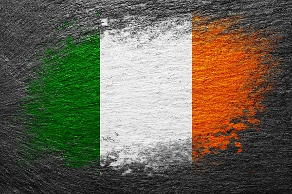 Bandera Irlanda Bandera Está Pintada Sobre Una Superficie Piedra Fondo — Foto de Stock