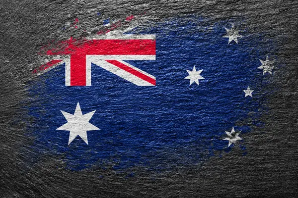 Flagge Neuseelands Die Flagge Ist Auf Eine Steinerne Oberfläche Gemalt — Stockfoto