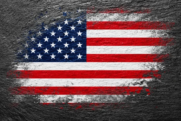 Bandiera Degli Stati Uniti Bandiera Americana Dipinta Una Superficie Pietra — Foto Stock