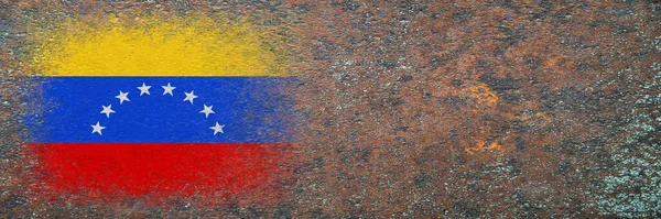 Venezuela Zászlója Zászló Rozsdás Felületre Festve Rozsdás Háttér Másold Helyet — Stock Fotó