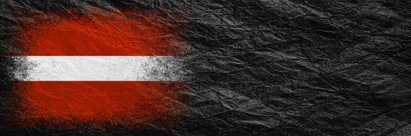 Lettország Zászlója Zászló Fekete Gyűrött Papírra Van Festve Papír Háttér — Stock Fotó