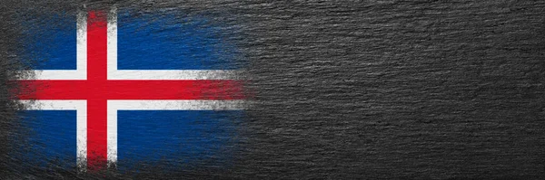 Zlanda Bayrağı Bayrak Siyah Taşın Üzerine Boyanmıştır Taş Zemin Uzayı — Stok fotoğraf
