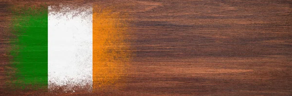 Flag Ireland Flag Painted Wooden Surface Wooden Background Plywood Surface — Stock Photo, Image