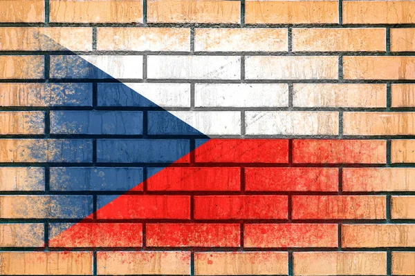 체코의 깃발이 그려져 영감받은 창조적 — 스톡 사진