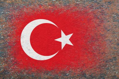 Hindi bayrağı. Paslı yüzeyde bayrak resmi. Paslı arka plan. Yapılandırılmış yaratıcı arkaplan