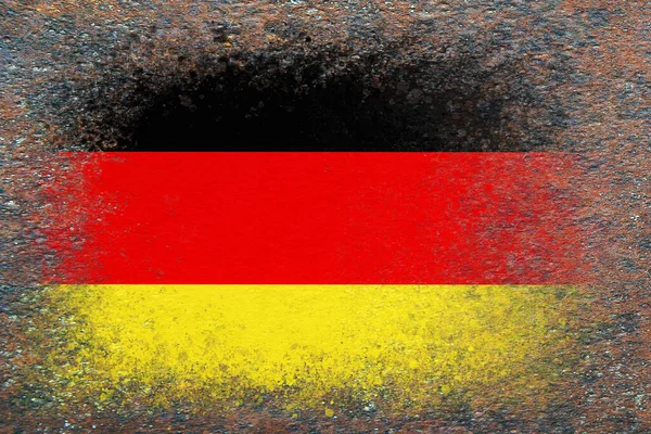 Σημαία Γερμανίας Σημαία Βαμμένη Σκουριασμένη Επιφάνεια Σκουριασμένο Φόντο Δημιουργικό Υπόβαθρο — Φωτογραφία Αρχείου