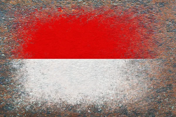 Flagge Von Monaco Flagge Auf Rostiger Oberfläche Rostiger Hintergrund Strukturierter — Stockfoto