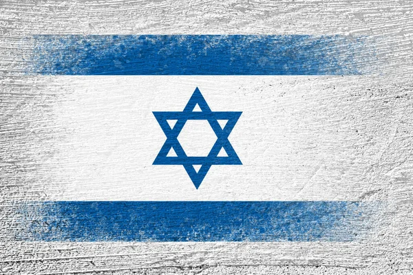 Bandera Israel Bandera Está Pintada Una Pared Cemento Fondo Cemento — Foto de Stock