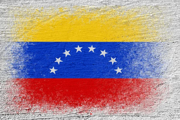 Flagge Venezuelas Die Flagge Ist Auf Eine Betonwand Gemalt Zement — Stockfoto