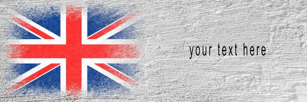 Flagge Großbritanniens Die Flagge Ist Auf Eine Betonwand Gemalt Zement — Stockfoto