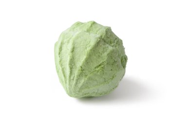 Marshmallow on white. Marshmallow isolated on white background. Whole green marshmallow. Colored sweetness