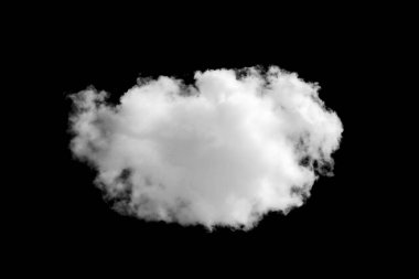White cloud isolated on black background. Black and white atmosphere template