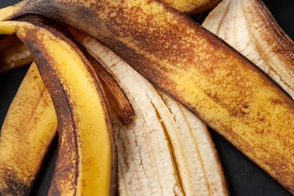 Banana peel. Abstract banana peel texture close-up. Food waste
