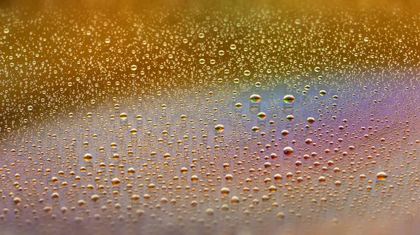 Wassertropfen Hintergrund Des Abstrakten Gefälles Farbige Tropftextur Regenbogengefälle Schwer Strukturiertes — Stockfoto