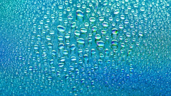Vízcseppek Absztrakt Gradiens Háttér Színes Csepp Textúra Kék Gradiens Erősen — Stock Fotó