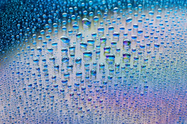 Wassertropfen Hintergrund Mit Abstraktem Farbverlauf Farbige Tropftextur Blauer Gradient Schwer — Stockfoto