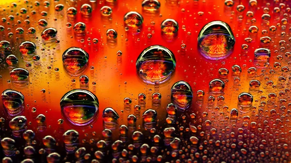 Water Drops Abstract Wet Backdrop Colored Macro Texture Large Small — Stock Photo, Image