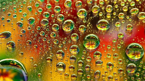 Large Water Drops Abstract Wet Backdrop Colored Macro Texture Many — Stock Photo, Image