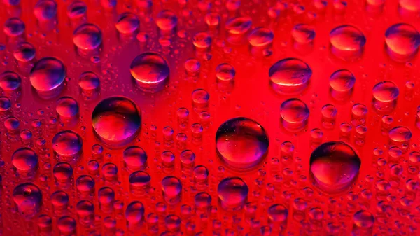 Капли Воды Абстрактный Красный Фон Цветные Макрос Текстуры Много Капель — стоковое фото