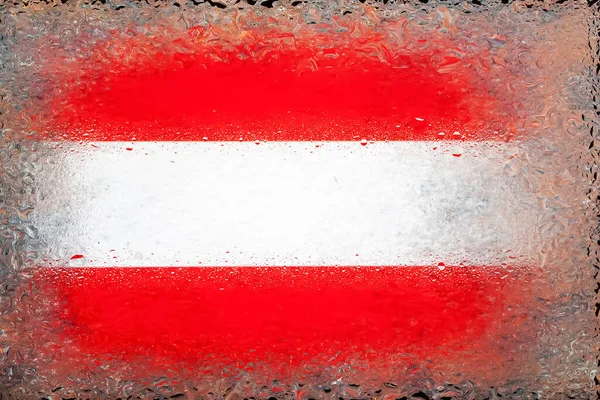 Bandeira Áustria Bandeira Áustria Fundo Gotas Água Bandeira Com Gotas — Fotografia de Stock