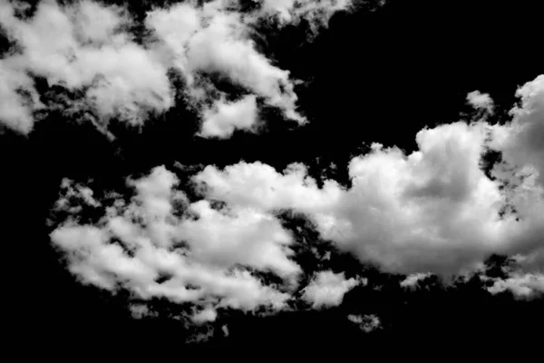 Белое Облако Черном Фоне Драматическое Облачное Небо Черно Белый Атмосферный — стоковое фото