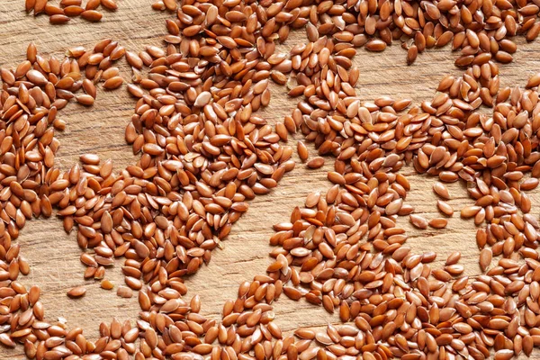 Keten Tohumu Flax Tahtanın Üzerine Saçılmış Omega Sağlıklı Beslenme Üst — Stok fotoğraf
