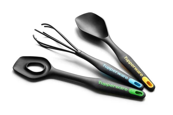 Tupperware Verktyg Köksverktyg Den Berömda Tupperware Varumärke Uppsättning Kök Plast — Stockfoto