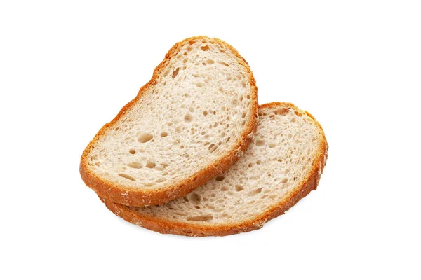 Skivat Bröd Brödskivor Isolerade Vit Bakgrund Begreppet Hälsosam Kost — Stockfoto
