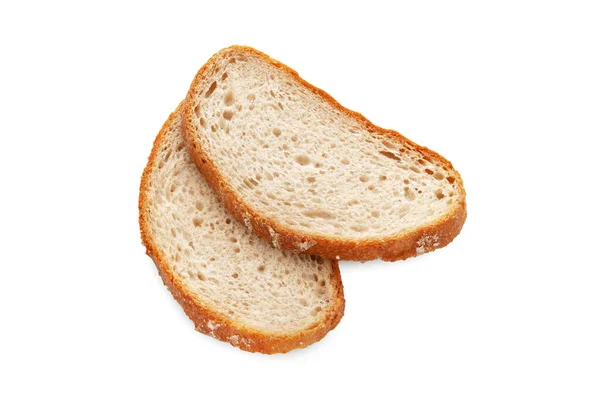 Dilimlenmiş Ekmek Beyaz Arka Planda Izole Edilmiş Ekmek Dilimleri Sağlıklı — Stok fotoğraf
