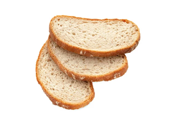 Hackat Bröd Brödskivor Isolerade Vit Bakgrund Begreppet Hälsosam Kost — Stockfoto