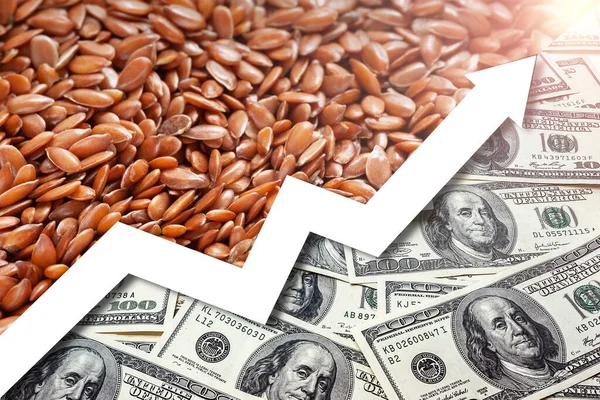 Rising food prices. Food crisis concept. Global financial crisis. Food deficiency. Price growth chart for grain and farm products. Lack of agricultural products. Supply problems