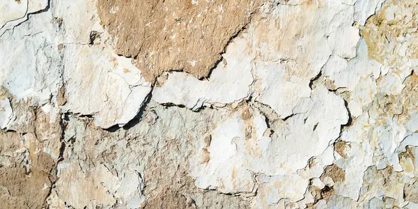 古い漆喰の壁の背景 テクスチャ古い剥離風化石膏チップと割れた 粘土の壁を崩壊 テクスチャ背景 — ストック写真