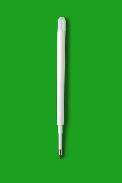 Наповнити Кульковою Ручкою Пластикова Заправка Кулькової Ручки Заправити Чорнилом Зеленому — стокове фото