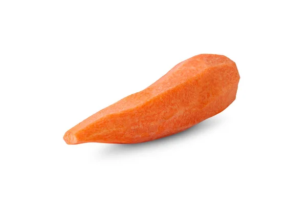 成熟的胡萝卜 剥皮胡萝卜 一只胡萝卜在白色的背景上被分离出来 — 图库照片