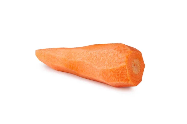 Zanahorias Maduras Zanahorias Peladas Zanahorias Aisladas Sobre Fondo Blanco — Foto de Stock